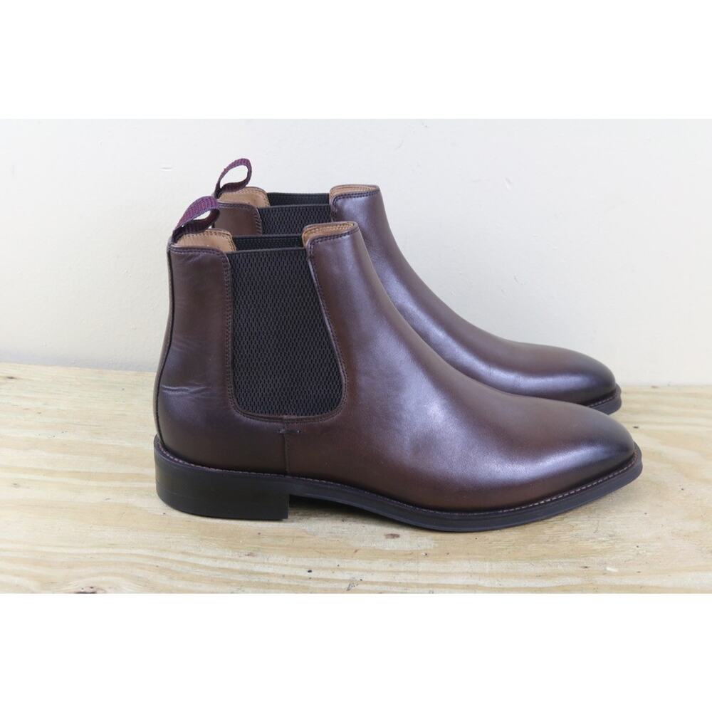 New Ted Baker London Boots Mens 12 Brown Leather Remington Chelsea Shoes